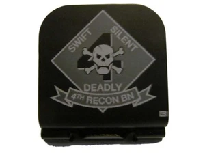 4th Marine Recon Patch Laser Etched Aluminum Hat Clip Brim-it - Picture 1 of 9