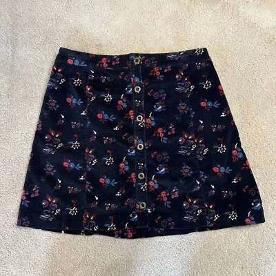 Minifalda Hollister Floral Botón Frontal Terciopelo Suave Azul Oscuro Junior Talla 5 Foto 1 de 4