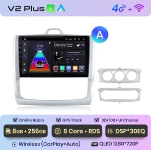 Autoradio Per Ford Focus Mk2 Mk3 2004-2011 8G+256GB 4G+WIFI 8Core CarPlay GPS - Foto 1 di 10