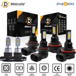 For Chevy Silverado 1500 2500 2007-2015 - 6000K LED Headlights +Fog Bulbs Kit - Picture 1 of 19