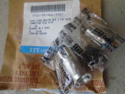 1 CONECTOR ENCHUFE ELÉCTRICO EA NOS ITT CAÑÓN AUDIO/MICRÓFONO P/N: XLR-3-11C-A176 Foto 1 de 4
