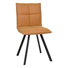 Leisuremod Wesley Modern Dining Chair With Leather Seat And Metal Legs