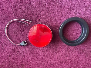 long-life Red round 4” stop/turn/tail light mounting grommet and 3 wire plug - Picture 1 of 5