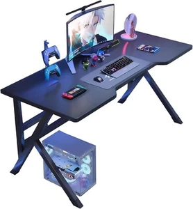Ergonomic Large Gaming Desk, 100CM Computer Desk, K-Shaped Gaming Table, PC Gami - Picture 1 of 5