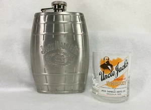 Jack Daniels 6 oz Stainless Steel Flask & Shot Glass set - Picture 1 of 2