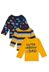 NWT 0-3 6-9 M CUTER VERSION OF DAD shirts tops fathers day baby dinosaurs twins - Picture 1 of 8