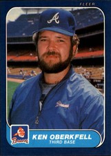 1986 Fleer Atlanta Braves Baseball Card #523 Ken Oberkfell