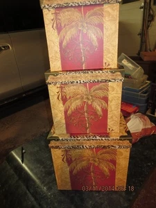 JUEGO DE 3 CAJAS ANIDADORAS DE CALIDAD--ANGELA FERRANTE--ESQUINAS METÁLICAS--#Y45A-2 - Imagen 1 de 24