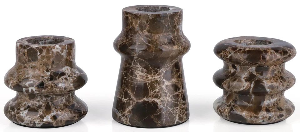 Juego de 3 candelabros de mármol candelabro cónico candelabro manto candelabro para... Foto 1 de 4