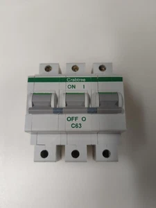 CRABTREE POLESTAR 63C/63 MCB 63A TYP C TP C63 MCB TRIPLE BREAKER 63 AMP 3 PHASEN - Bild 1 von 8