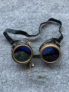 Gafas Steampunk Azules Colores Punk Oculares Góticas Hombres Punk Gafas Juegos con disfraces Regalo - Imagen 1 de 5