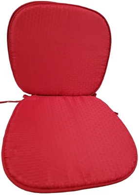 Juego de 2 almohadillas para silla cojín tejido de cesta de cocina con lazos (15x15") color rojo, sujetador Foto 1 de 4
