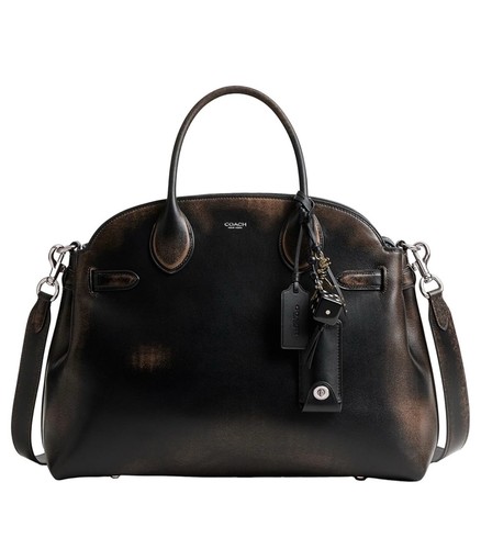 Borsa Coach Runway Empire Carryall 40 in pelle grana naturale invecchiata a mano nuova con etichetta