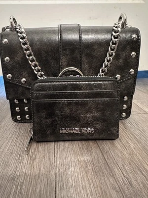 Michael Kors Greenwich Women Small Black Crossbody Shoulder Bag and wallet - Image 1 of 4