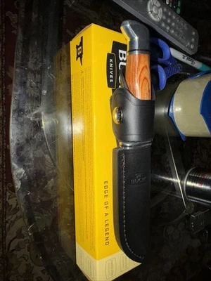 Cuchillo de hoja fija Buck 117CCS1 Brahma Heritage Series EE. UU. con funda de cuero nuevo en caja Foto 1 de 4