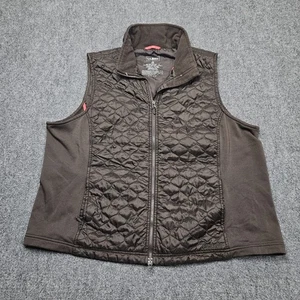 LL Bean Quilted Vest Sz 2X Brown Zip Front Outdoor Layer Nature Gorpcore OHMT1L - Picture 1 of 6