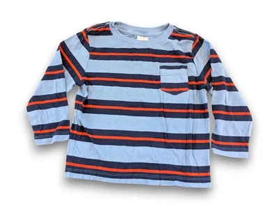 Camiseta Hanna Andersson Azul Manga Larga Rayas Niños Niños 90 3T Foto 1 de 4