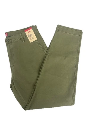 Levi's XX Chino 男式橄榄绿色支架锥形弹力牛仔裤 33X30 码全新 — 第 1/4 张图片
