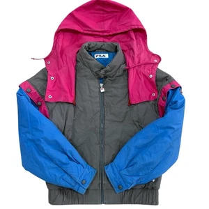 VTG Fila Color Block Puffer Jacket Coat 90s Retro Outdoors Ski Size 40 M L - Picture 1 of 10