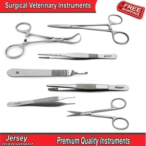 Surgical Veterinary Needle Holder Towel Clamps Forceps Tweezers Iris Scissors CE - Picture 1 of 15