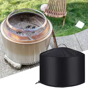 22 Zoll Terrasse Runde Feuerstelle Abdeckung Wasserdicht BBQ Gasgrill UV Schutz Outdoor - Bild 1 von 13