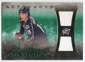 10/11 UD ARTIFACTS TREASURED SWATCHES EMERALD JERSEY Derick Brassard #10/15