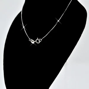 Collar de cadena de plata esterlina .925 clásico plata sólida real (serpiente) - Imagen 1 de 3