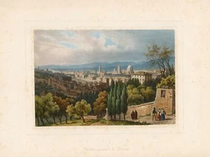 Original Antique Print General View of Florence - Tuscany Italy - Picture 1 of 1
