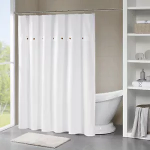 Madison Park 100% Cotton Waffle Weave Textured Stylish Shower Curtain 72"W x 72" - Picture 1 of 2