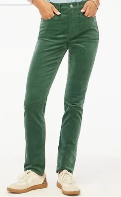 Pantalón recto esencial de pana J.Crew 26P verde helecho del bosque para mujer Foto 1 de 4