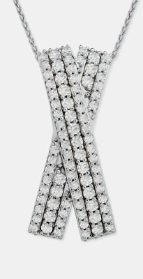 Collar Colgante Envuelto en el Amor Diamante Multi-Fila Cruzado 20" (1 ct. t.w.) en Foto 1 de 4