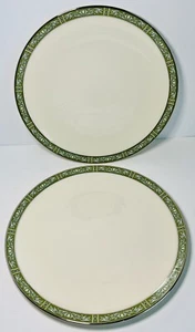 2 Lenox China Adrienne Dinner Plates USA Platinum Trim 10-1/2" - Picture 1 of 5