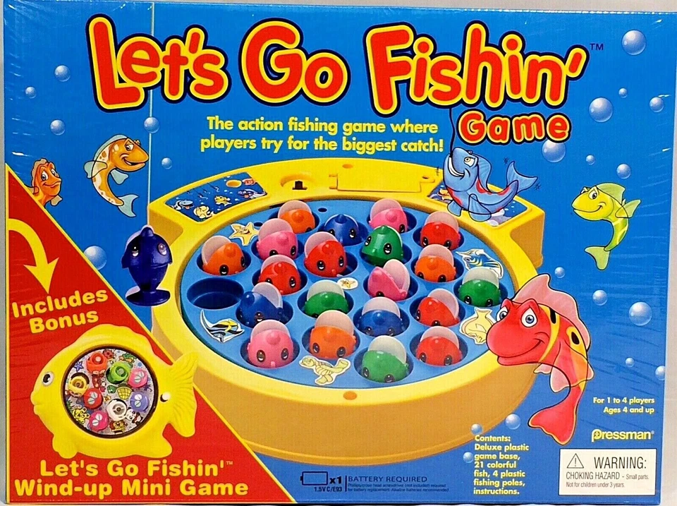 Vintage 2007 LET'S GO FISHIN' Game + Bonus WIND-UP MINI Game RARE COLLECTOR ITEM - Image 1 of 4