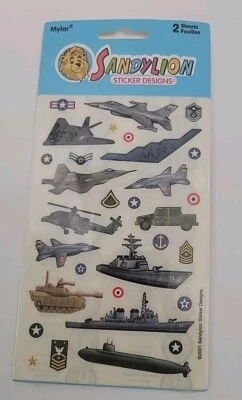 Sandylion MILITARY 2001 Stickers NAVY ARMY AIR FORCE MARINES Vintage - Image 1 of 2