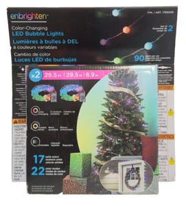 Enbrighten Color Changing LED Bubble Lights w/ Remote, 29.5ft, Pack of 2 - Picture 1 of 5