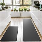 Anti Fatigue Kitchen Mats for Floor 2 PCS, Memory Foam Cushioned Rugs, Black