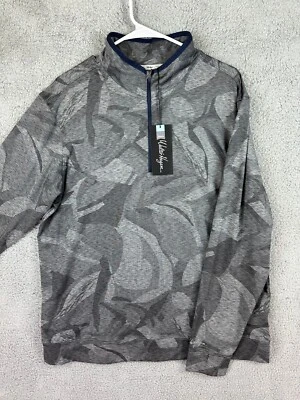 Camisa de Golf Walter Hagen Para Hombres Grande Gris Camuflada 1/4 Cremallera Rendimiento Ligera Nueva Foto 1 de 4