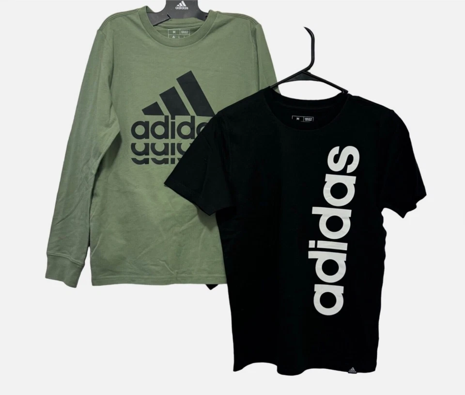 Adidas Youth Long Sleeve/Short Sleeve Shirt Set, Olive/Black, M(10/12)/XL(18/20) - Image 1 of 1