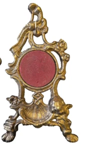 Antique Brass Victorian Watch Stand 6 1/8" tall 3 11/16 Wide Marked VIP (c) - Picture 1 of 3