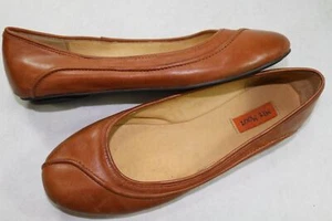 Womens Miz Mooz Polly 6 M Tan Leather Ballet Flats A289 jv - Picture 1 of 3