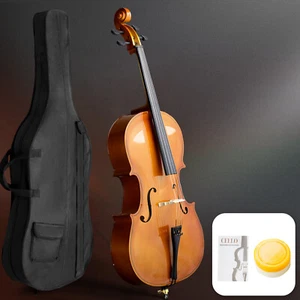Full Size Cellos for Kids & Adults with Bow, Case Size 3/4 for Beginner - Picture 1 of 8