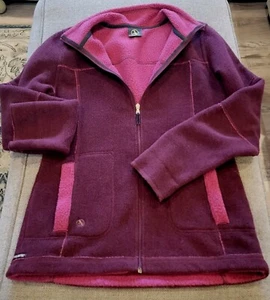 Aigle Polartech Women's Fleece Zip Up Burgundy Pink XL Size 14 Soft And Warm! - Picture 1 of 9