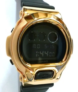 BLING-SHOCK - Custom Casio G-SHOCK DW-6900 - Blackout/Gold - NEW - Picture 1 of 7