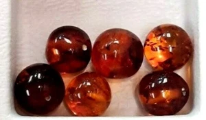 Designer! Natural Baltic Amber baroque round beads size 10-11 mm  6 pcs 6 LOTS - Picture 1 of 7