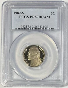 1982-S Jefferson Nickel Graded PR69DCAM by PCGS - Picture 1 of 2