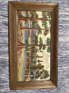 Original Signed Framed Oil Painting Listed Artist Furcy Rodriguez Bayou Landscap - Picture 1 of 8