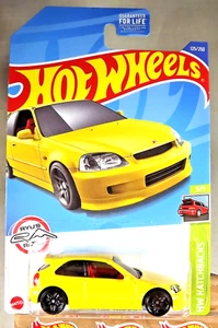 2022 Hot Wheels #125 HW Hatchbacks 5/5 '99 HONDA CIVIC TYPE R EK9 Yellow w/PR5S - Picture 1 of 5