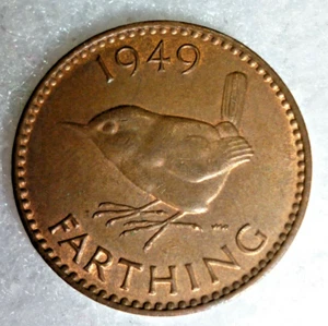 UK GB Farthing Coin, King George VI, 1949 Issue in UNC Condition, for (1) Only - Picture 1 of 3