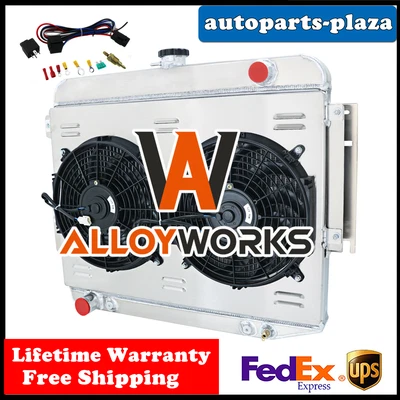 Aluminum 3 Row Radiator Shroud Fan FIT 66-69 Big Block Dodge Charger 500 R/T V8 Foto 1 de 4