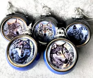 Bradford Editions Mystic Spirit 5 Wolf Ornaments - Picture 1 of 9